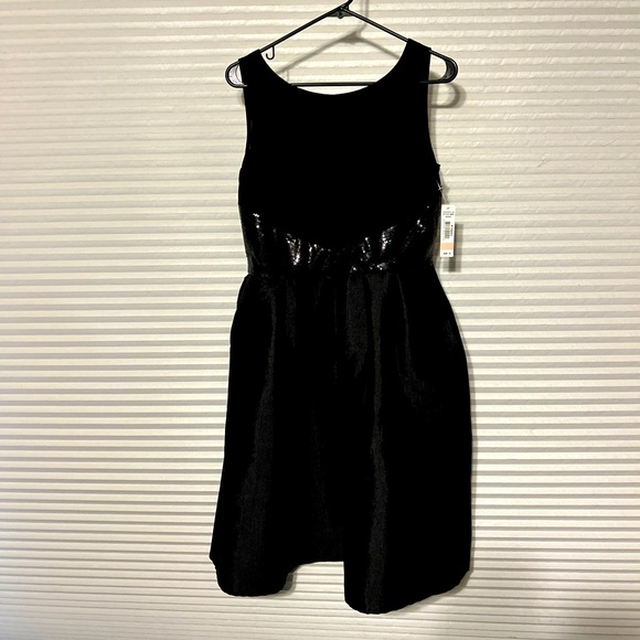 NWT Fit and flare black dress with sequin waist detail 10 - Picture 1 of 8